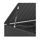Garden Cushion Box Pe Rattan 145 X 100 X 103 Cm Black