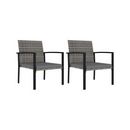 Garden Dining Chairs 2 Pcs Poly Rattan Grey