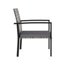 Garden Dining Chairs 2 Pcs Poly Rattan Grey