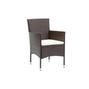 Garden Dining Chairs 4 Pcs Brown Poly Rattan