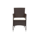 Garden Dining Chairs 4 Pcs Brown Poly Rattan