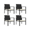 Garden Dining Chairs 4 Pcs Poly Rattan Black