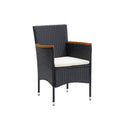 Garden Dining Chairs Poly Rattan Black 4 Pcs