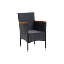 Garden Dining Chairs Poly Rattan Black 4 Pcs