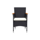 Garden Dining Chairs Poly Rattan Black 4 Pcs