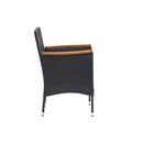 Garden Dining Chairs Poly Rattan Black 4 Pcs