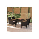 Garden Dining Set With Cushions Black 5 Piece