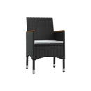 Garden Dining Set With Cushions Black 5 Piece