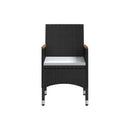 Garden Dining Set With Cushions Black 5 Piece