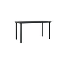 Garden Dining Table Black Steel And Glass 140 X 70 X 74 Cm