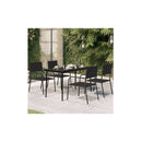 Garden Dining Table Black 140 X 70 X 74 Cm Steel And Glass