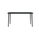 Garden Dining Table Black 140 X 70 X 74 Cm Steel And Glass