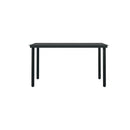 Garden Dining Table Black Steel And Glass 140 X 70 X 74 Cm