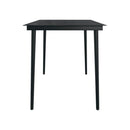 Garden Dining Table Black 140 X 70 X 74 Cm Steel And Glass
