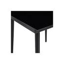 Garden Dining Table Black 140 X 70 X 74 Cm Steel And Glass