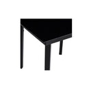 Garden Dining Table Black Steel And Glass 140 X 70 X 74 Cm