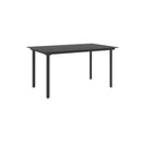 Garden Dining Table Black 150 X 80 X 74 Cm Steel And Glass