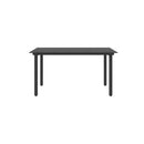 Garden Dining Table Black 150 X 80 X 74 Cm Steel And Glass