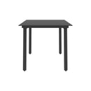 Garden Dining Table Black 150 X 80 X 74 Cm Steel And Glass