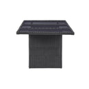 Garden Dining Table Black 200 X 100 X 74 Cm Glass And Poly Rattan