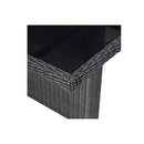 Garden Dining Table Black 200 X 100 X 74 Cm Glass And Poly Rattan