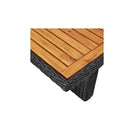 Garden Dining Table Black 200 X 100 X 74 Cm Poly Rattan