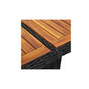 Garden Dining Table Black 200 X 100 X 74 Cm Poly Rattan