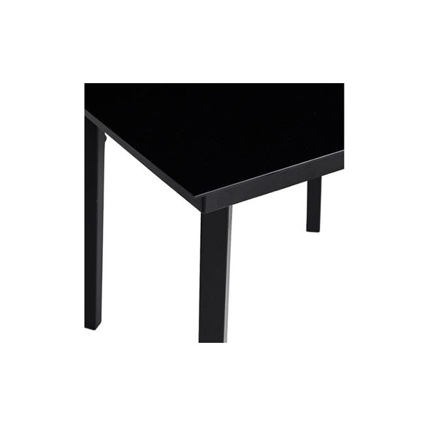 Garden Dining Table Black 80 X 80 X 74 Cm Steel And Glass