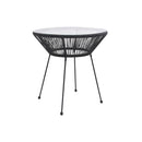 Garden Dining Table Black Rattan And Glass