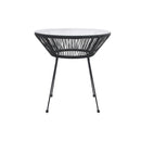 Garden Dining Table Black Rattan And Glass