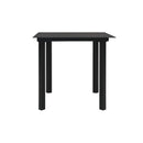 Garden Dining Table Black Steel And Glass 80 X 80 X 74 Cm