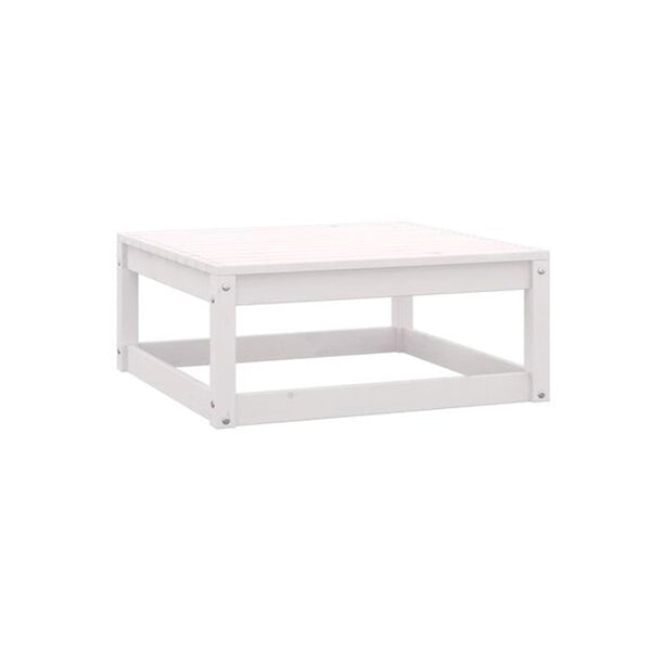 Garden Footstool 70 X 70 X 30 Cm White Solid Pinewood