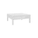 Garden Footstool White Solid Pinewood