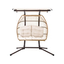 Garden Lounge Hanging Swing Chair Egg Hammock Stand Rattan Wicker