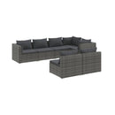 Garden Living Lounge Set With Cushions Grey Poly Rattan