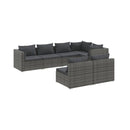 Garden Living Lounge Set With Cushions Grey Poly Rattan