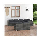Garden Living Lounge Set With Cushions Grey Poly Rattan