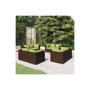 Garden Lounge 8 Piece Set With Cushions Poly Rattan Brown