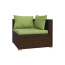 Garden Lounge 8 Piece Set With Cushions Poly Rattan Brown
