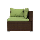 Garden Lounge 8 Piece Set With Cushions Poly Rattan Brown