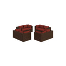 Garden Lounge 8 Piece Set With Cushions Poly Rattan Brown