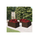 Garden Lounge 8 Piece Set With Cushions Poly Rattan Brown