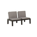 Garden Lounge Bench With Cushion Grey Plastic