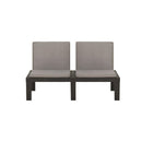 Garden Lounge Bench With Cushion Grey Plastic