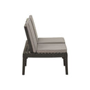 Garden Lounge Bench With Cushion Grey Plastic