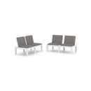 Garden Lounge Benches With Cushions 2 Pcs Plastic White