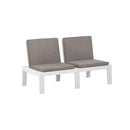Garden Lounge Benches With Cushions 2 Pcs Plastic White