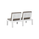 Garden Lounge Benches With Cushions 2 Pcs Plastic White