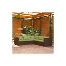 Garden Lounge Set Brown 5 Piece With Cushions Poly Rattan