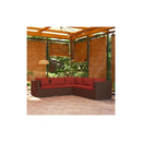 Garden Lounge Set Brown 5 Piece With Cushions Poly Rattan